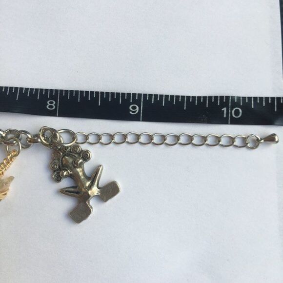 Silver Tone Chain Charm Bracelet Handmade Hand Assembled - Picture 6 of 9